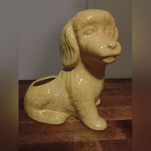 Frankoma 392 Yellow Ceramic Dog Planter